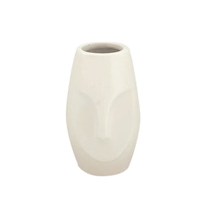 Vase céramique visage coloris blanche