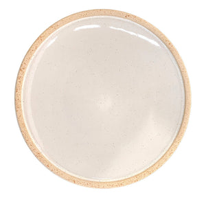 grande assiette plate blanche et beige