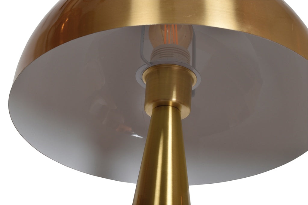 lampe en forme de champignon dorée